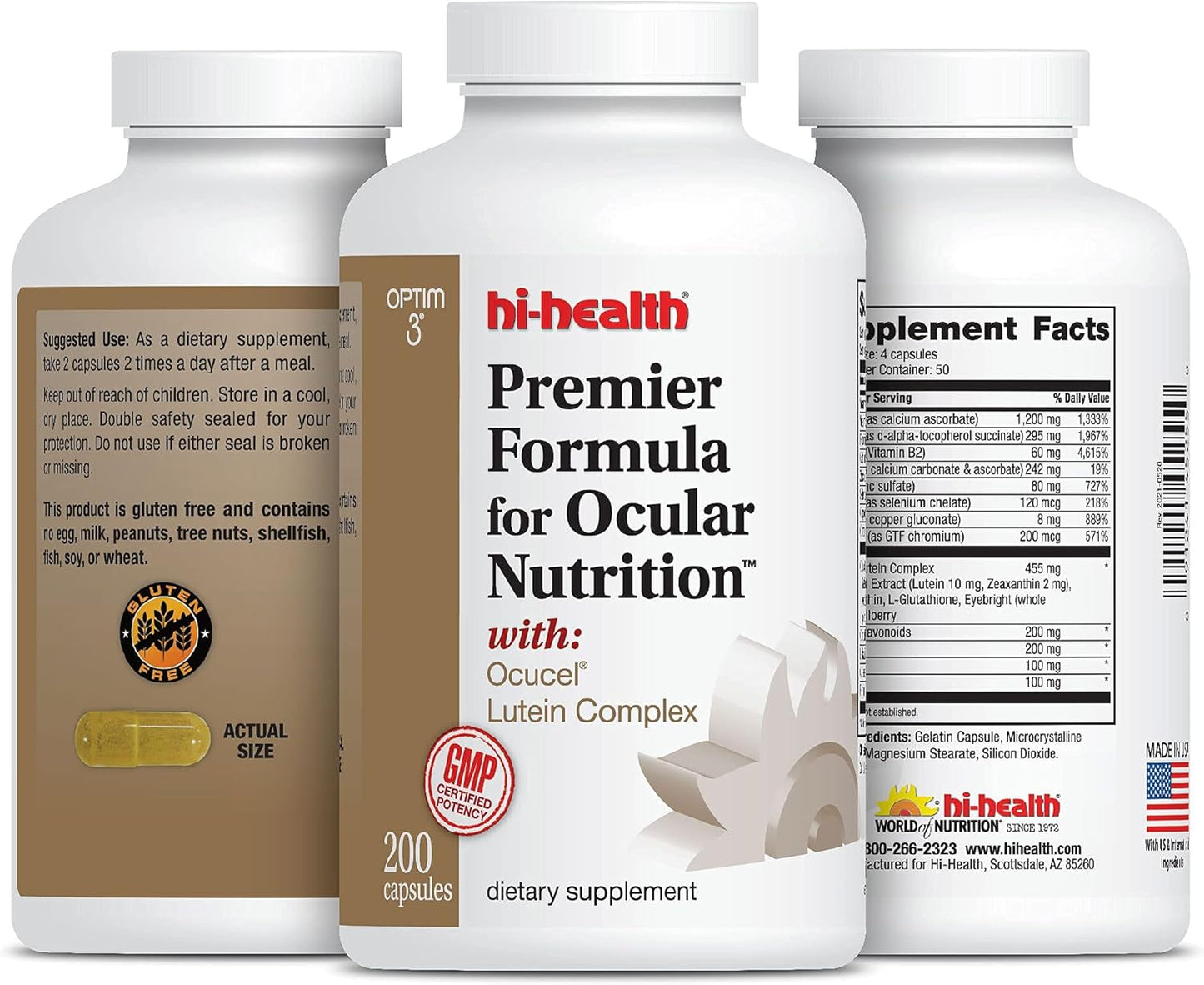 Optim 3 Hi-Health Ocular Nutrition Formula - 200 Capsules, Paul Harvey Eye Vitamin