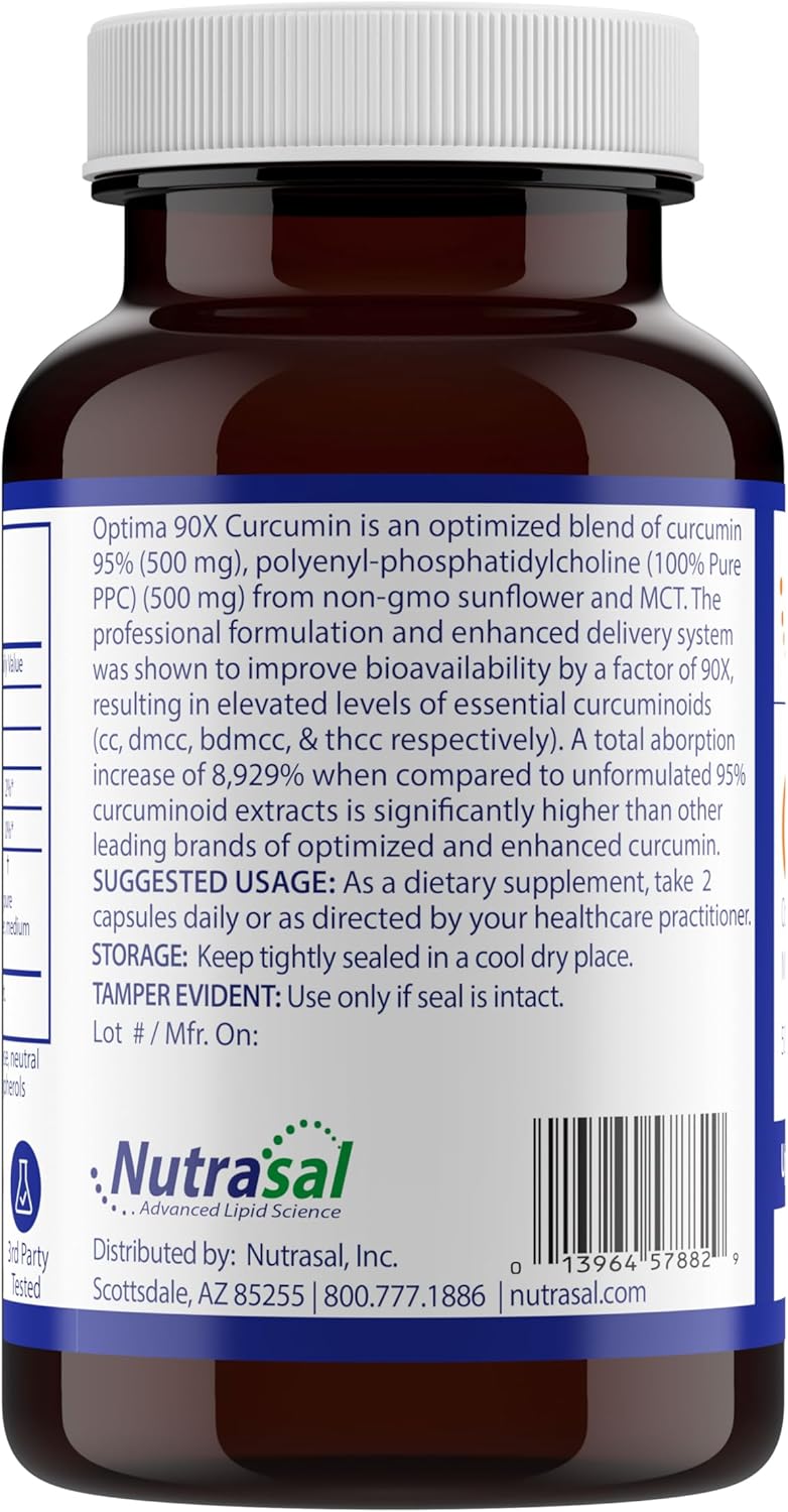 Optima 90X Curcumin by Nutrasal - High Potency Turmeric Supplement for Maximum Benefits