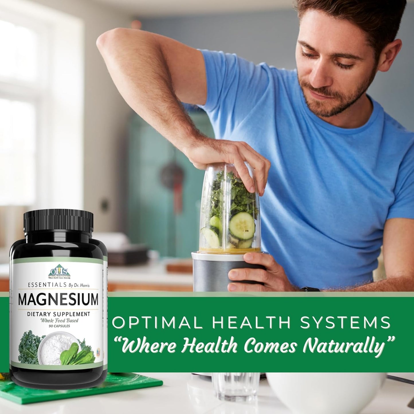 Optimal Health Systems Patented Magnesium Glycinate Capsules for Muscle, Bone, and Heart Health - 291 mg - 90 Count