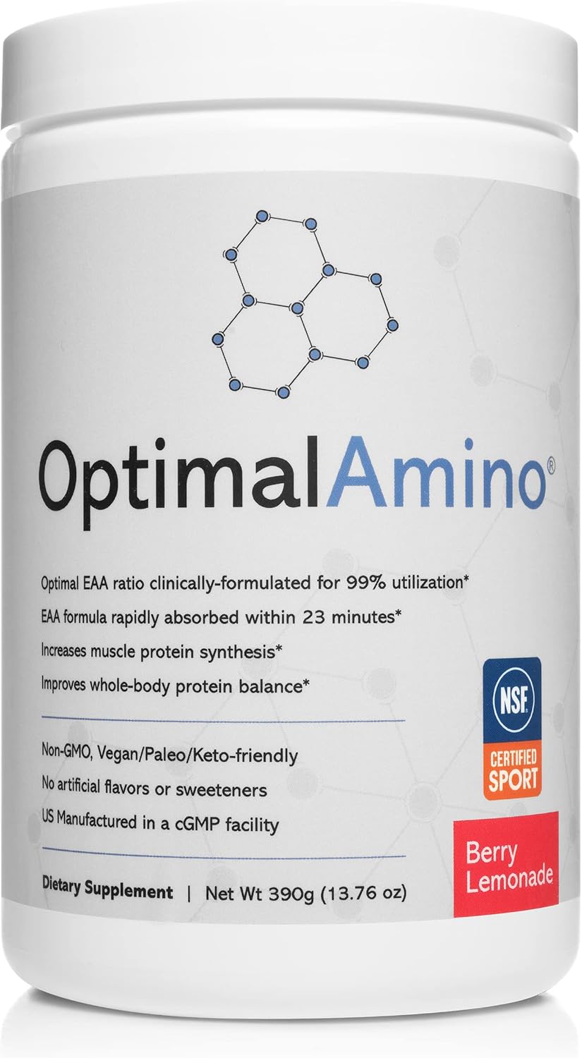 OptimalAmino Elite Bundle (3 Months Supply) - Best Pre/Post Workout Recovery Drink with 99% Utilization - NSF Certified for Sport - Essential Amino Acid Supplement