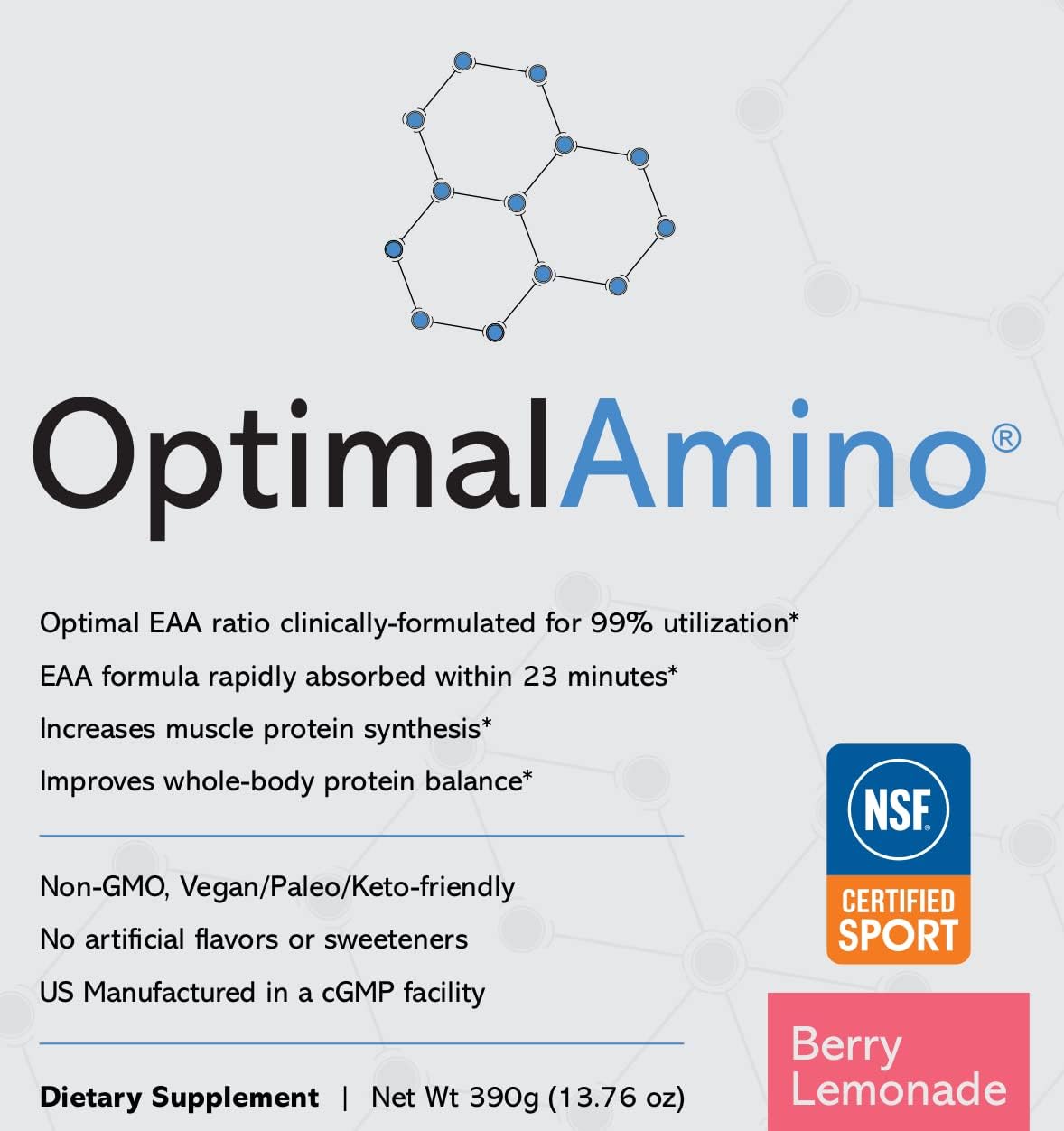 OptimalAmino® Fitness Bundle: Best Pre/Post Workout Recovery Drink, 99% Utilization Amino Acid Supplement (1 Month Supply)