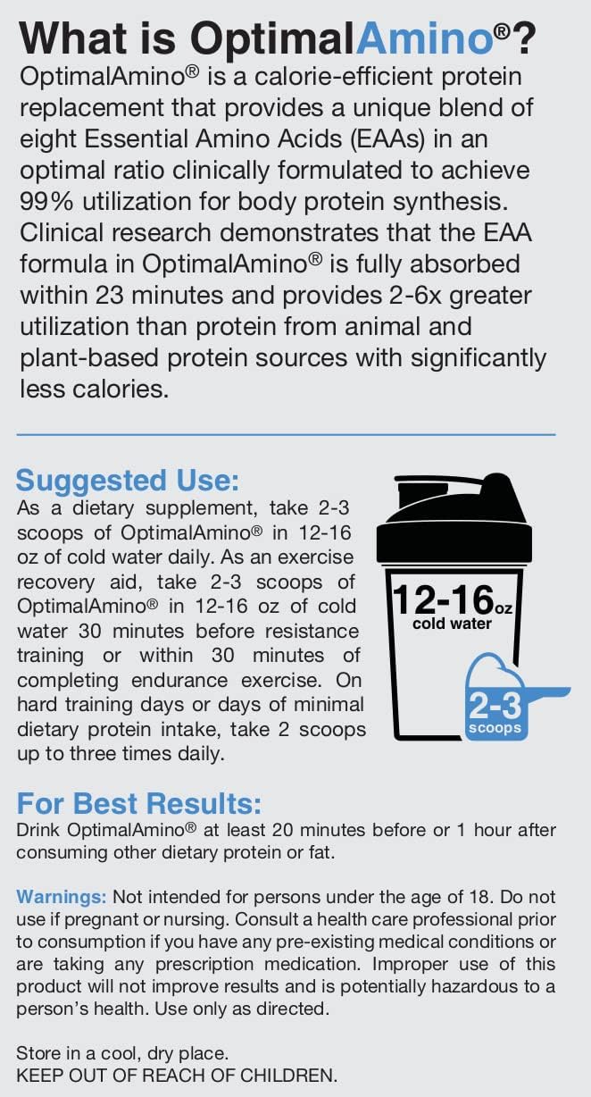OptimalAmino® Fitness Bundle: Best Pre/Post Workout Recovery Drink, 99% Utilization Amino Acid Supplement (1 Month Supply)