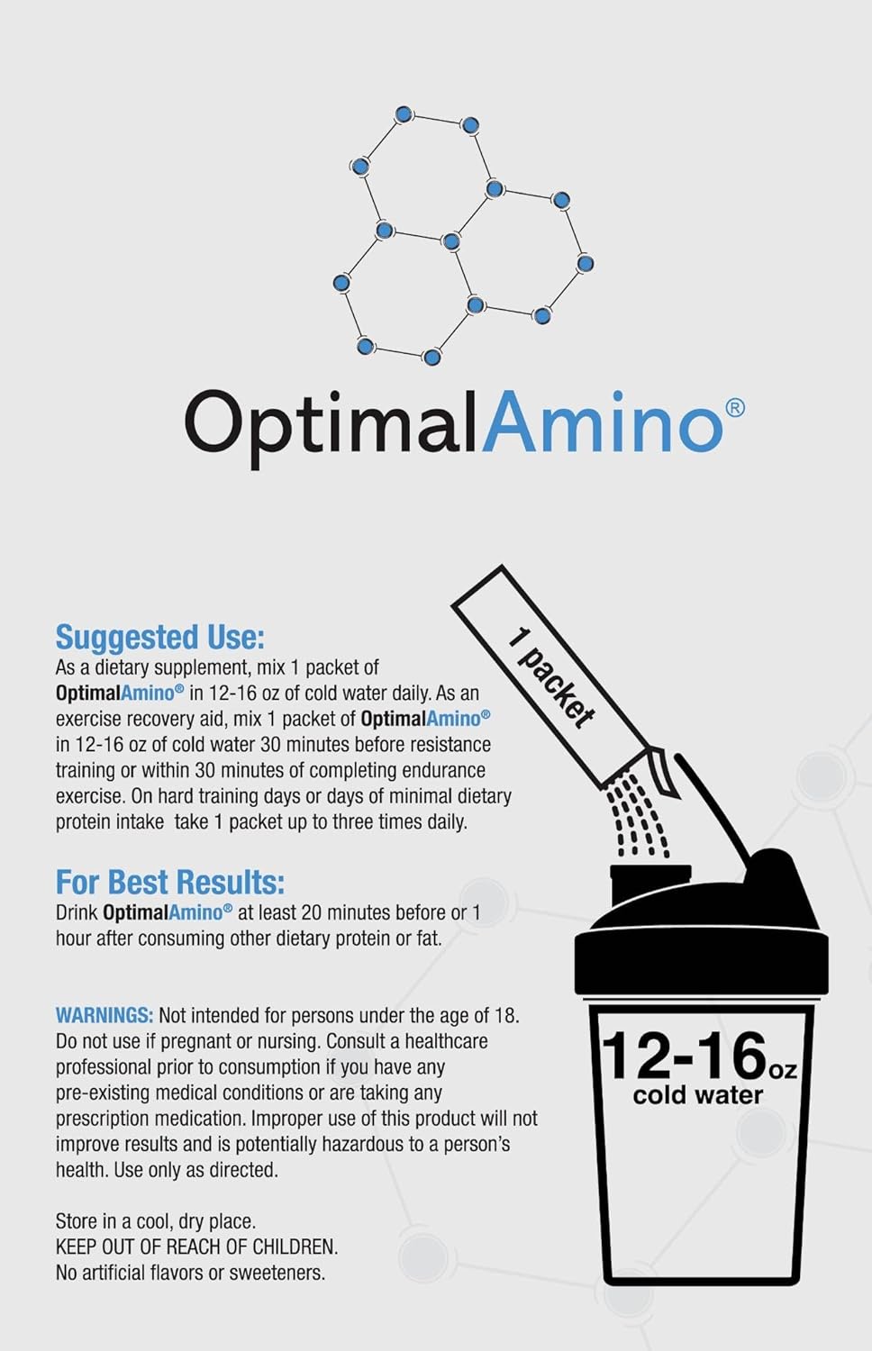 OptimalAmino OTG Stick Packs Variety Box, 30 Count - 99% Utilized EAA Supplement for Muscle Recovery - Vegan/Keto Pre/Post Workout - NSF Certified