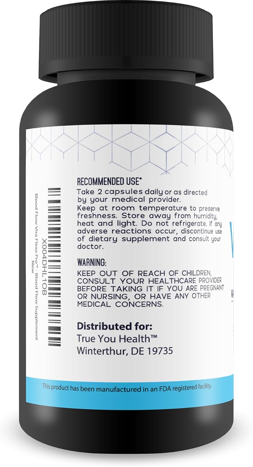 Optimize Men's Blood Flow with True You Health Vira Flexx Pro - Top Circulation Supplements for Improved Men's Health - Boost Blood Circulation with Men's Supplement - Enhance Blood Flow with Circulation Pills