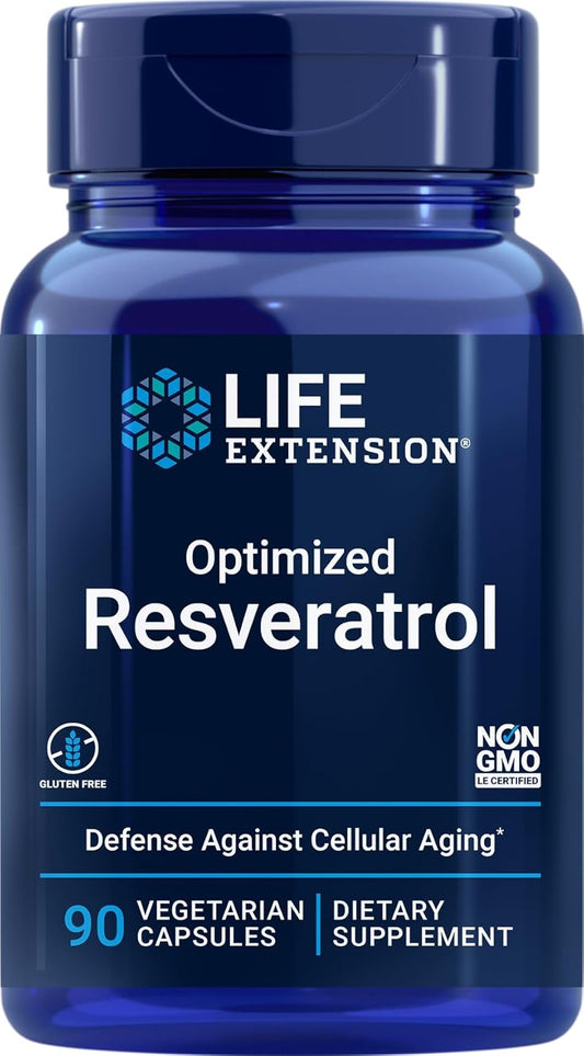 Optimized Resveratrol Supplement for Longevity Support, 90 Vegetarian Capsules