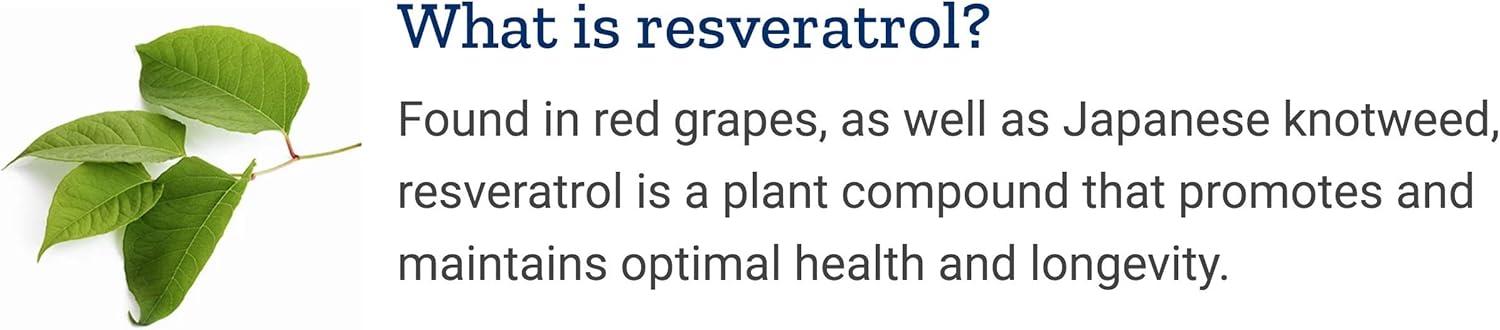 Optimized Resveratrol Supplement for Longevity Support, 90 Vegetarian Capsules