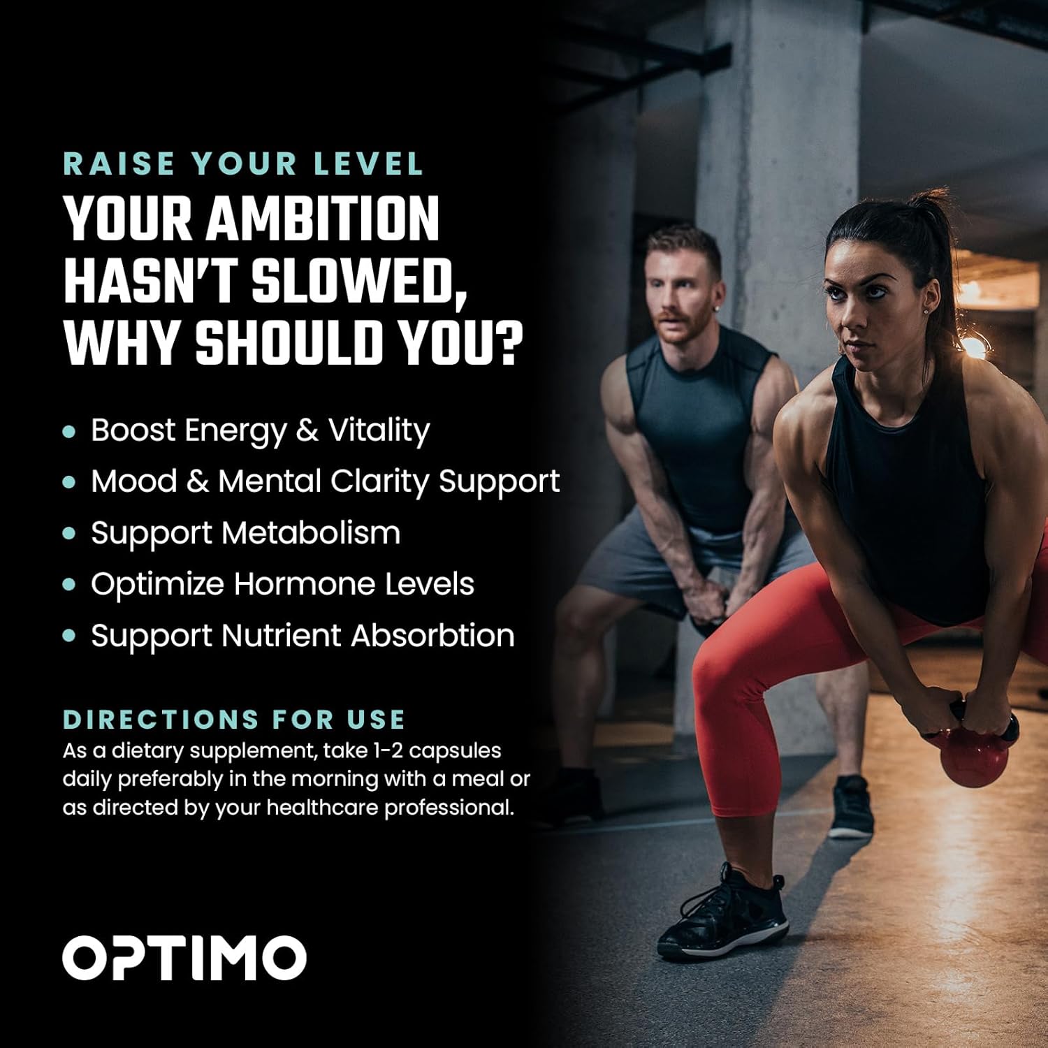 Optimo 50mg DHEA and BioPerine Capsules for Hormone Optimization, Energy Boost, and Metabolism Support