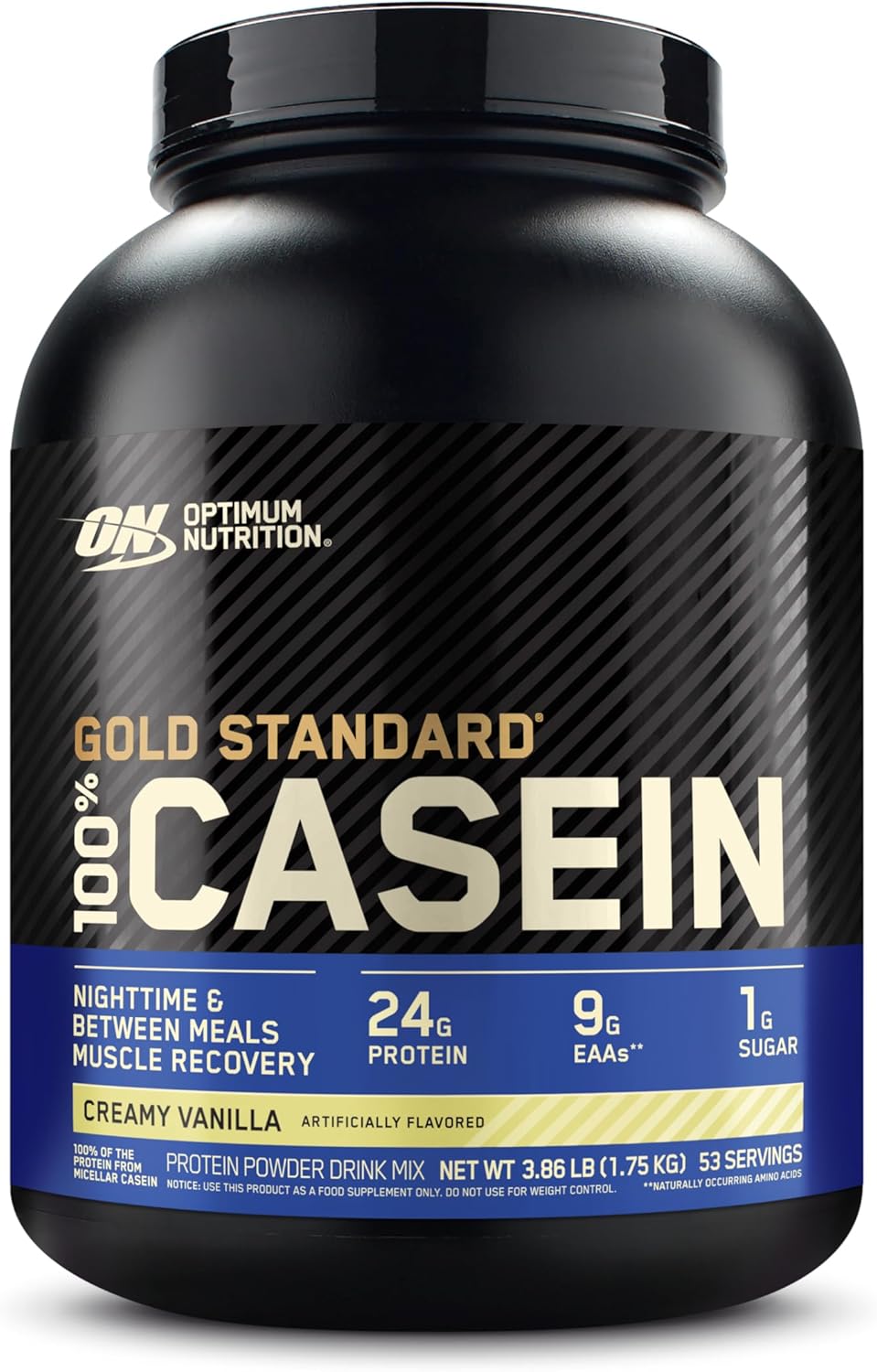 Optimum Nutrition Gold Standard Micellar Casein Protein Powder - Slow Digesting, Promotes Overnight Muscle Recovery, Creamy Vanilla Flavor - 4 lb Pack