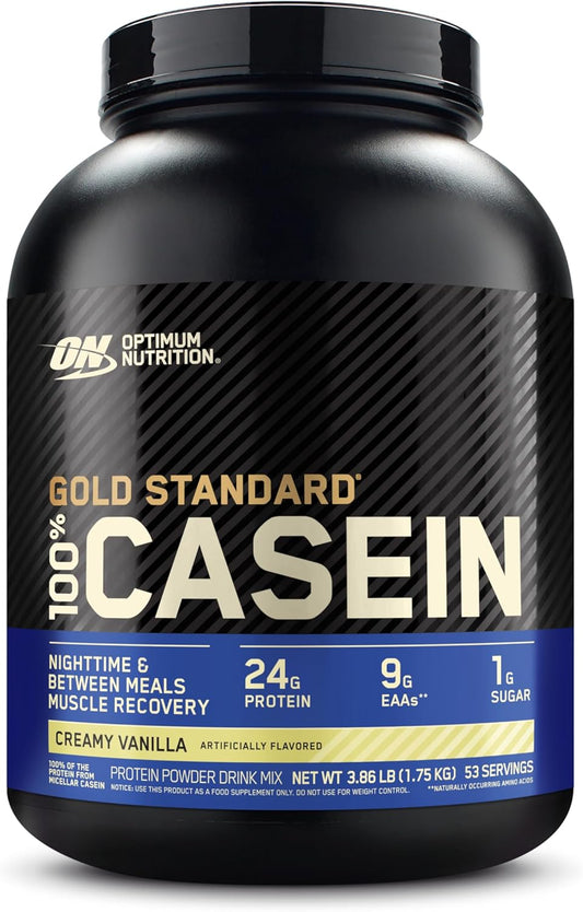 Optimum Nutrition Gold Standard Micellar Casein Protein Powder - Slow Digesting, Promotes Overnight Muscle Recovery, Creamy Vanilla Flavor - 4 lb Pack