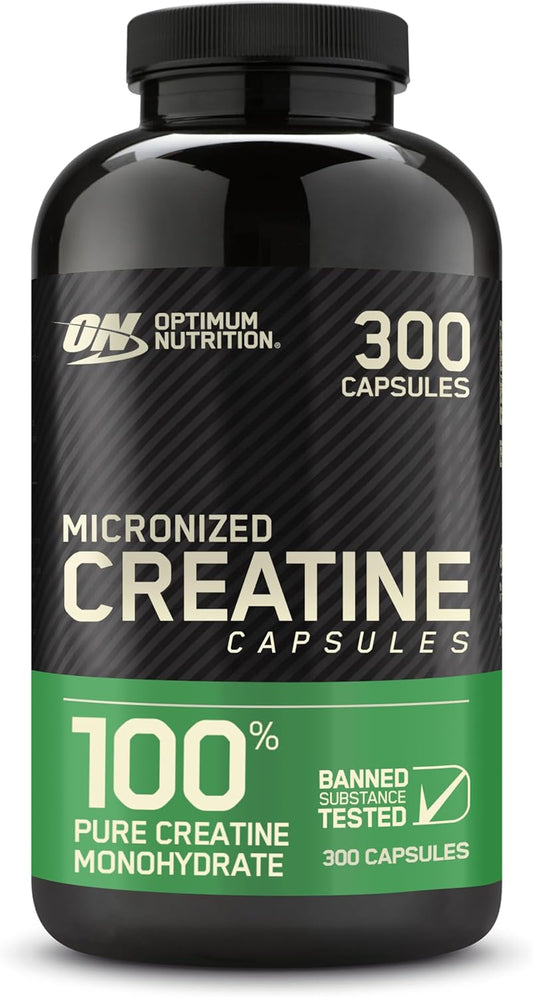 Optimum Nutrition Micronized Creatine Monohydrate Capsules - 2500mg, 300 Capsules, Keto-Friendly