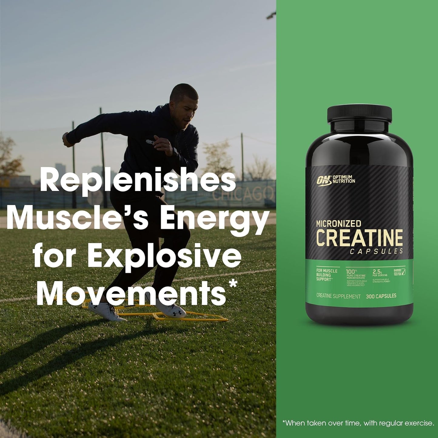 Optimum Nutrition Micronized Creatine Monohydrate Capsules - 2500mg, 300 Capsules, Keto-Friendly