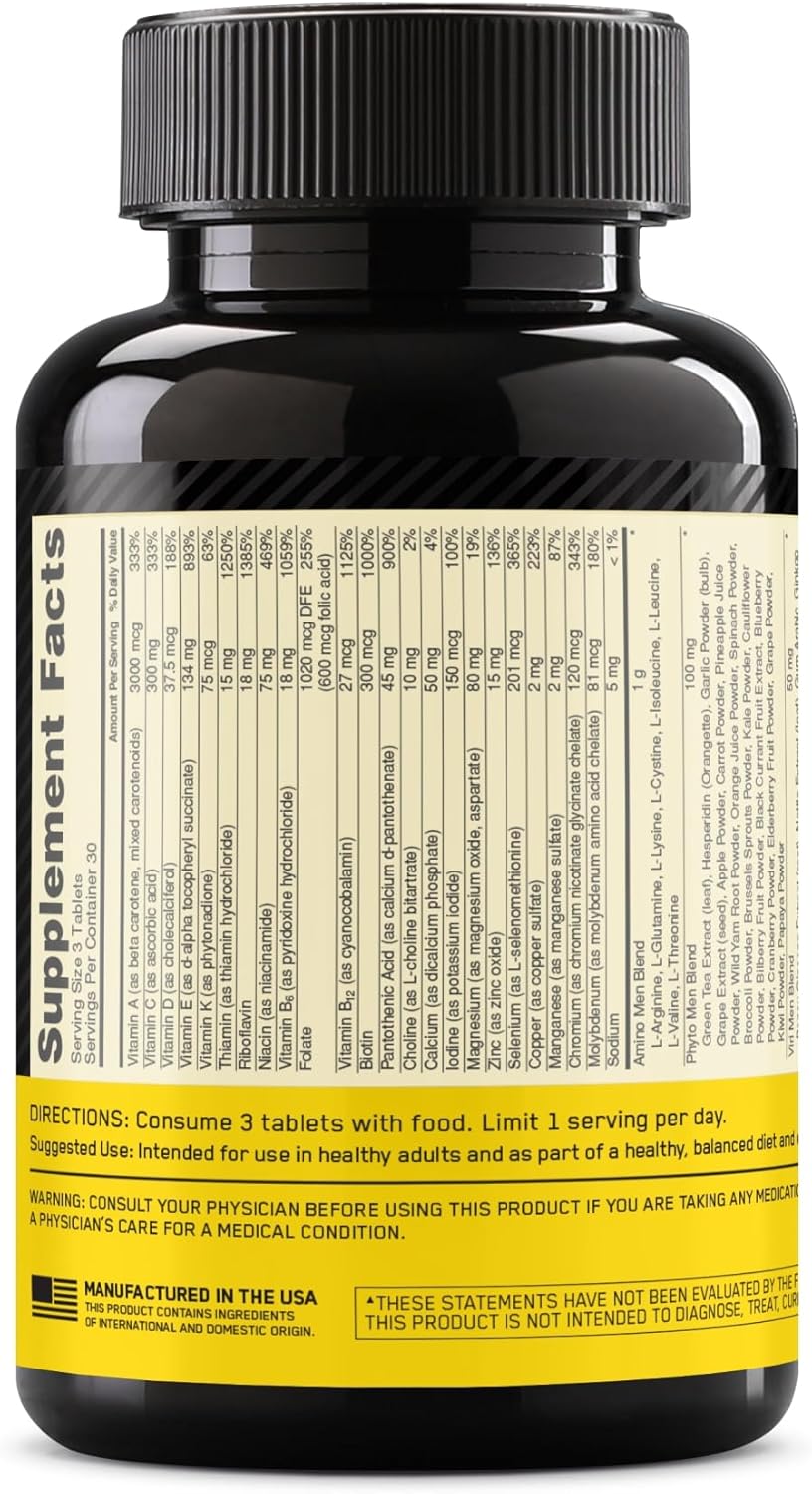 Optimum Nutrition Opti-Men Daily Multivitamin Supplement for Men with Vitamin C, Zinc, D, E, and B12 - Immune Support, 90 Count