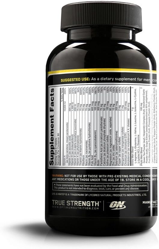 Optimum Nutrition Opti-Men Multivitamin Supplement - 240 Count for Daily Nutrition Support