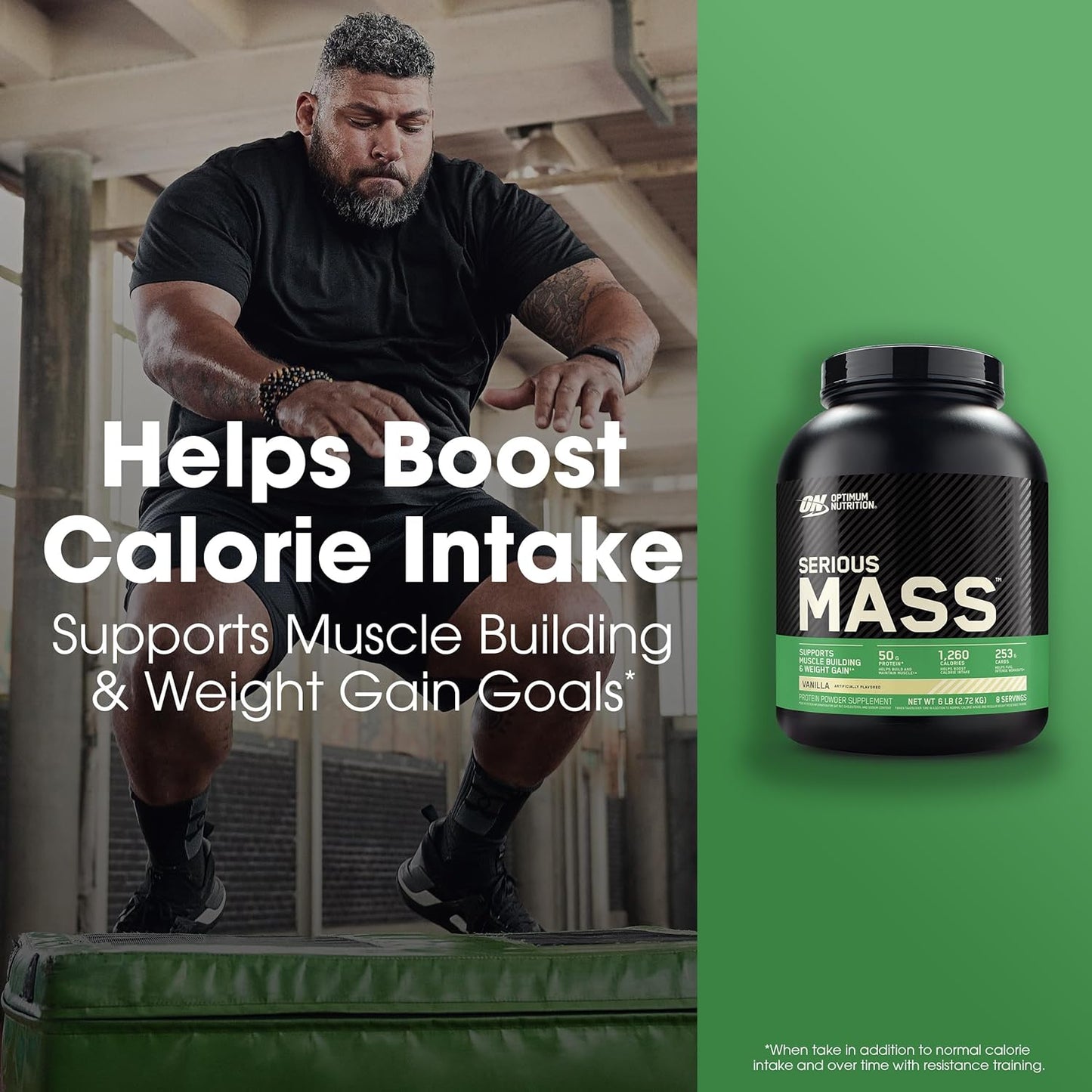 Optimum Nutrition Serious Mass Vanilla Protein Powder with Immune Support - 6 Pound Pack
