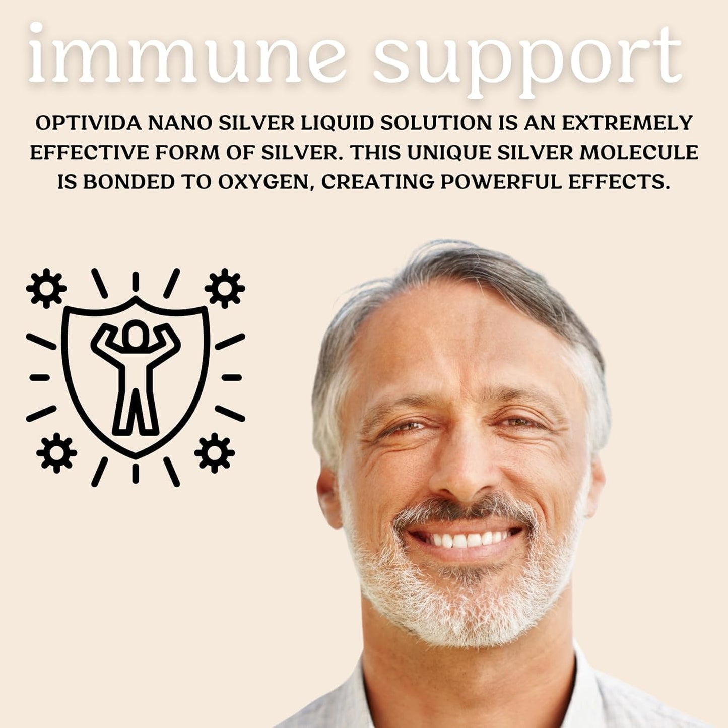 Optivida Health Nano Colloidal Silver Liquid - 1 LB Immune Support Supplement with Silver Hydrosol - Liquid for Immune System Support - 10 PPM Silver Colloidal Liquid