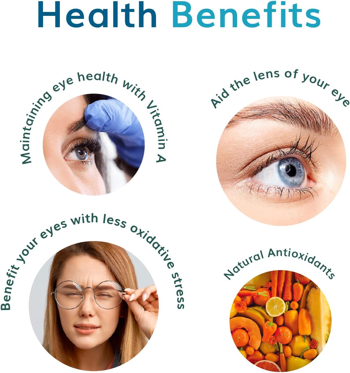 OptiX Eye Vitamins with Lutein, Zeaxanthin, Vitamin C, Zinc, Beta Carotene, Bilberry, Selenium - Supports Healthy Eyes, 30 Day Supply