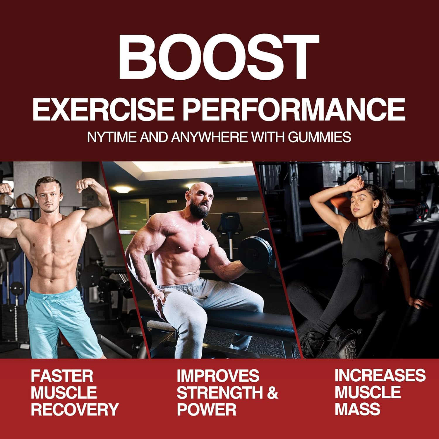 OPTVTAVITA Creatine Monohydrate Gummies 4000mg - Mixed Berry Flavor for Muscle Strength & Energy Boost - Pre-Workout Supplement for Men & Women - 120 Count Strawberry Gummies