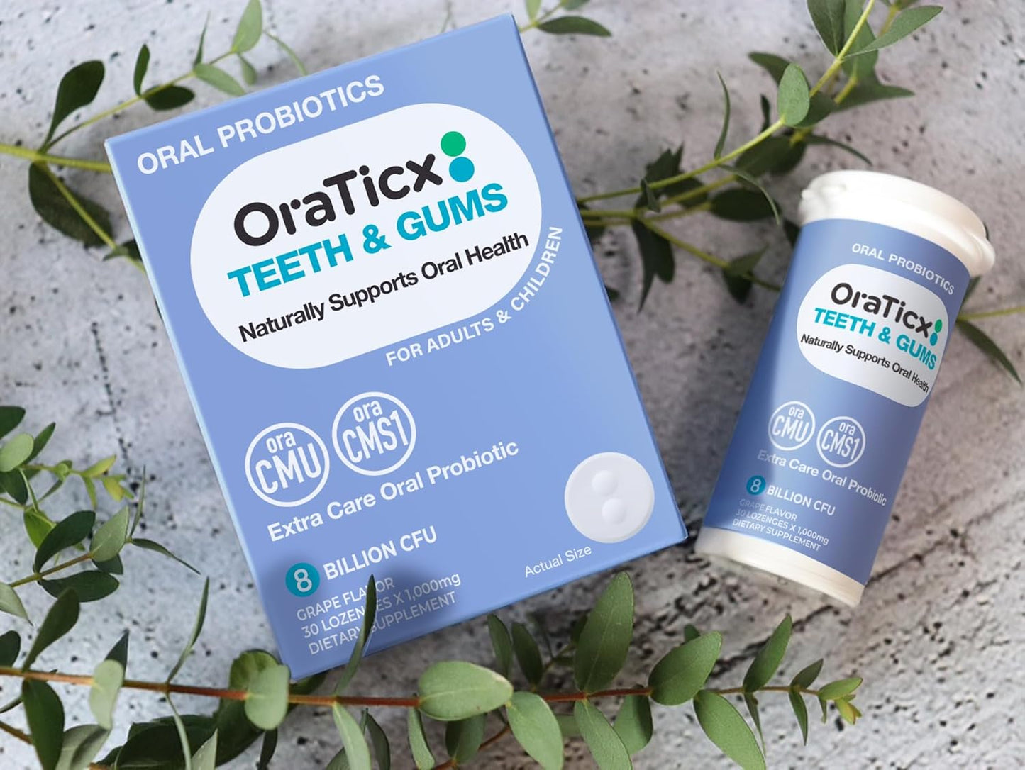 Oral Health Probiotic Lozenges 2-Pack, Grape Flavored with 8 Billion CFU - Supports Teeth, Gums, and Immunity - Natural Oral Health Supplement