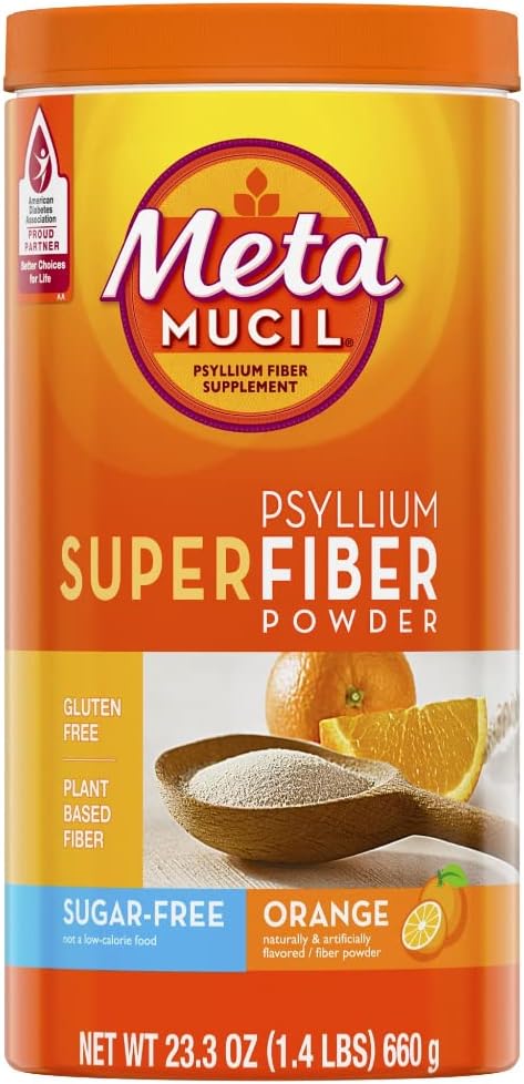Orange Flavored Sugar-Free Metamucil Psyllium Super Fiber Powder - 23.3 oz