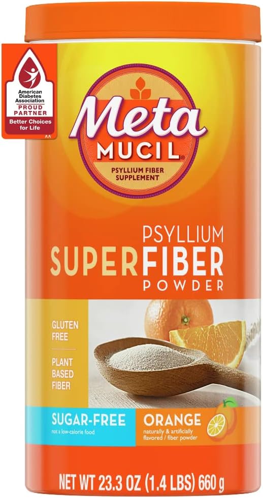 Orange Flavored Sugar-Free Metamucil Psyllium Super Fiber Powder - 23.3 oz