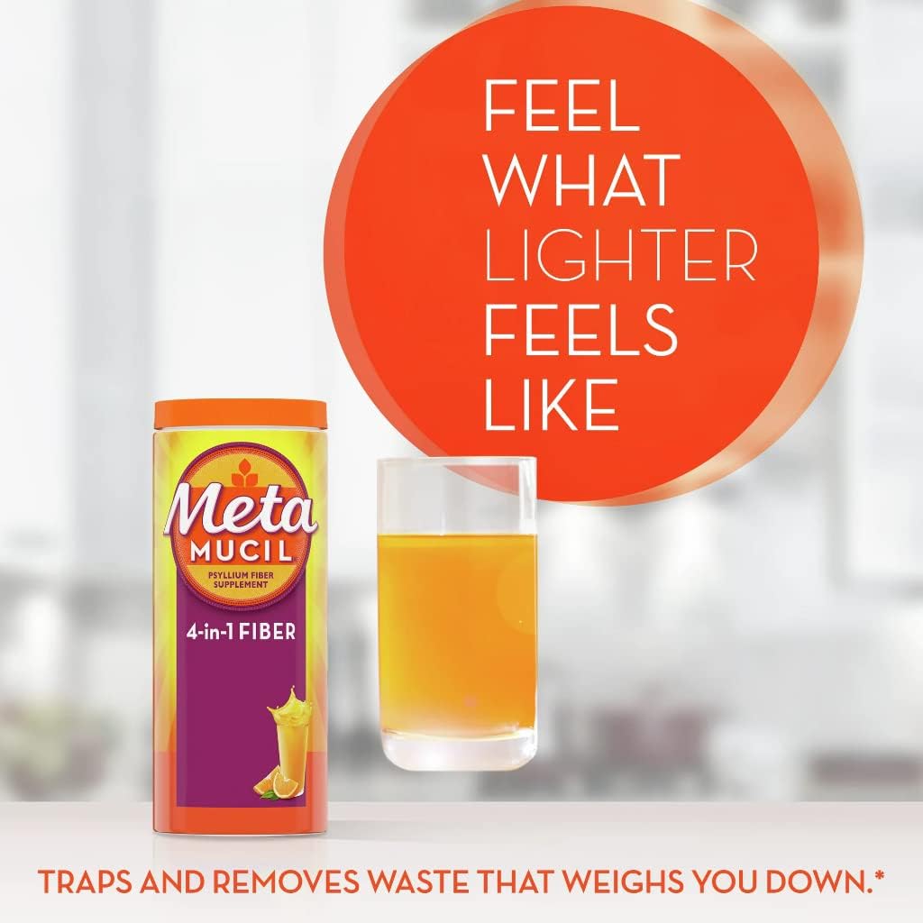 Orange Flavored Sugar-Free Metamucil Psyllium Super Fiber Powder - 23.3 oz