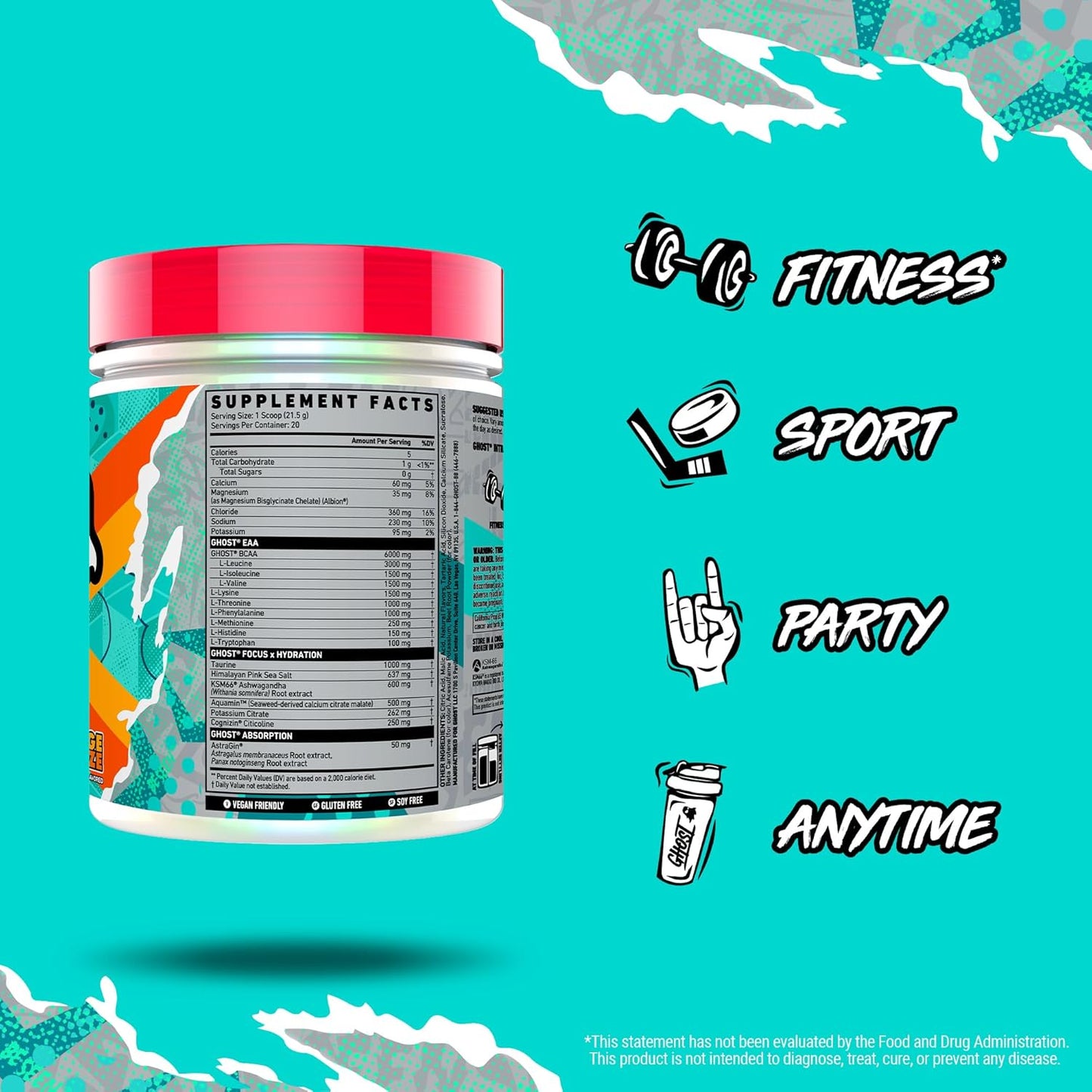 Orange Squeeze GHOST Intra Workout Powder - BCAAs, EAAs, Nootropics, & Hydration - Supports Muscle Recovery & Focus - Pre, Intra, & Post Workout Amino Acids