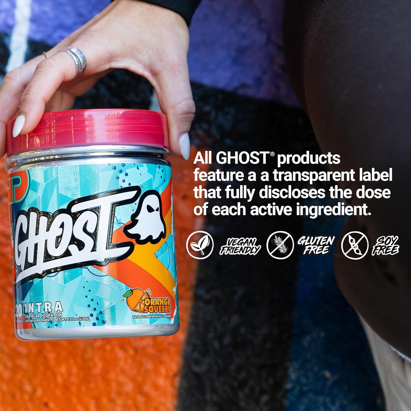 Orange Squeeze GHOST Intra Workout Powder - BCAAs, EAAs, Nootropics, & Hydration - Supports Muscle Recovery & Focus - Pre, Intra, & Post Workout Amino Acids