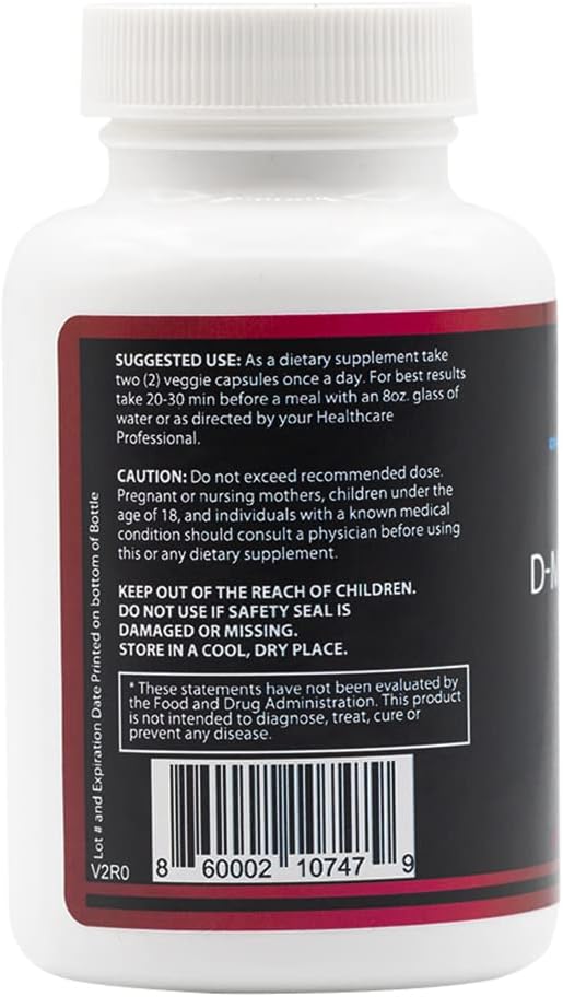 Orbit Vitals D-Mannose Capsules with Cranberry, Dandelion & Hibiscus - Supports Bladder & Urinary Tract Health, Flushes Impurities - Gluten Free & Non GMO - 60 Count