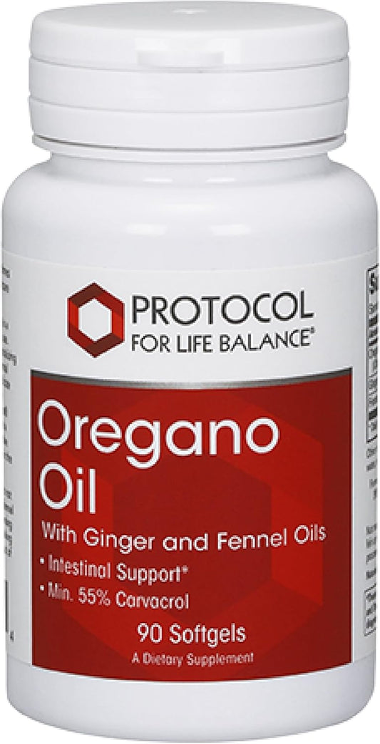 Oregano Oil Softgels with Ginger and Fennel Oil for Intestinal Support - 90 ct - Dairy and Egg Free