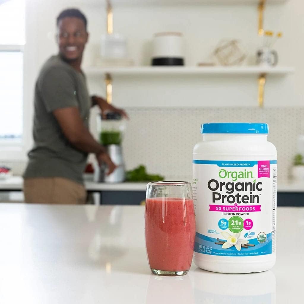 Orgain Organic Vanilla Bean Plant Based Protein Powder - Vegan, Non-GMO, Gluten Free - 2.74 Pound Container