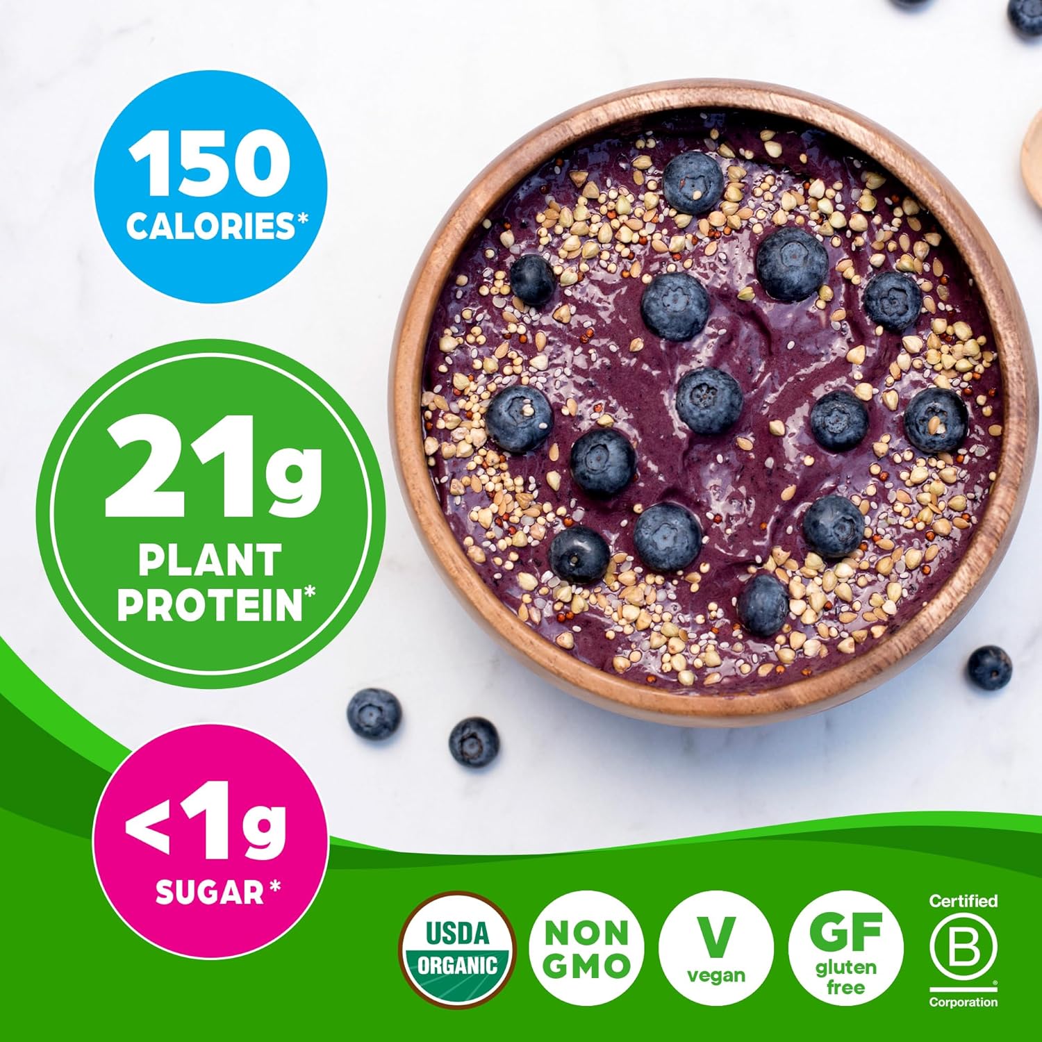 Orgain Organic Vegan Protein Powder, Vanilla Bean - 21g Plant-Based Protein, 4g Fiber, No Lactose, No Sugar, Non-GMO - 1.02 lb