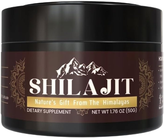 Organic 100% Pure Himalayan Shilajit Soft Resin, Rich in Fulvic Acid - 1.76 oz.