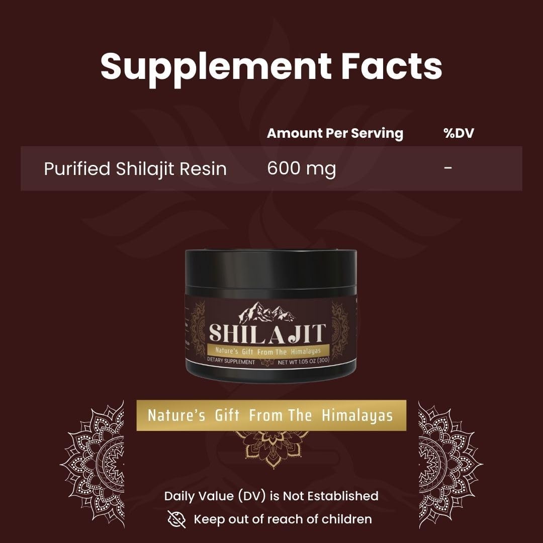 Organic 100% Pure Himalayan Shilajit Soft Resin, Rich in Fulvic Acid - 1.76 oz.