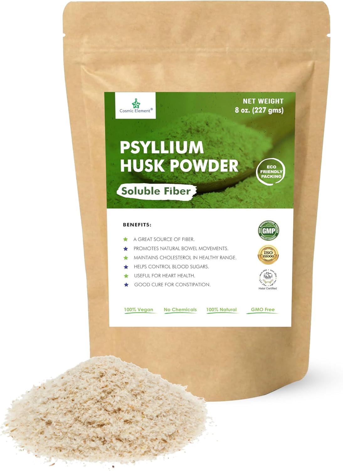 Organic 100% Pure Psyllium Husk Powder for Regularity and Keto Baking - 8 oz