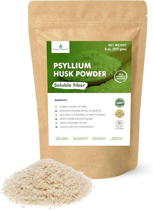 Organic 100% Pure Psyllium Husk Powder for Regularity and Keto Baking - 8 oz