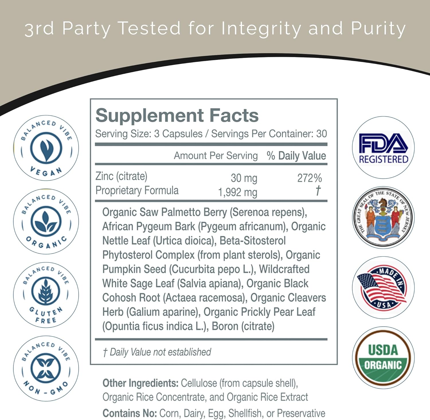 Organic 11-in-1 Prostate Support Supplement for Men | Pygeum and Saw Palmetto Complex with Beta-Sitosterol | Improve Sleep and Reduce Bathroom Trips (90ct)