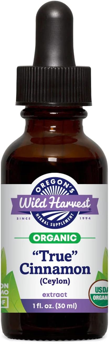 Organic 1:2 Cinnamon Herbal Supplement by Oregon's Wild Harvest - 1oz