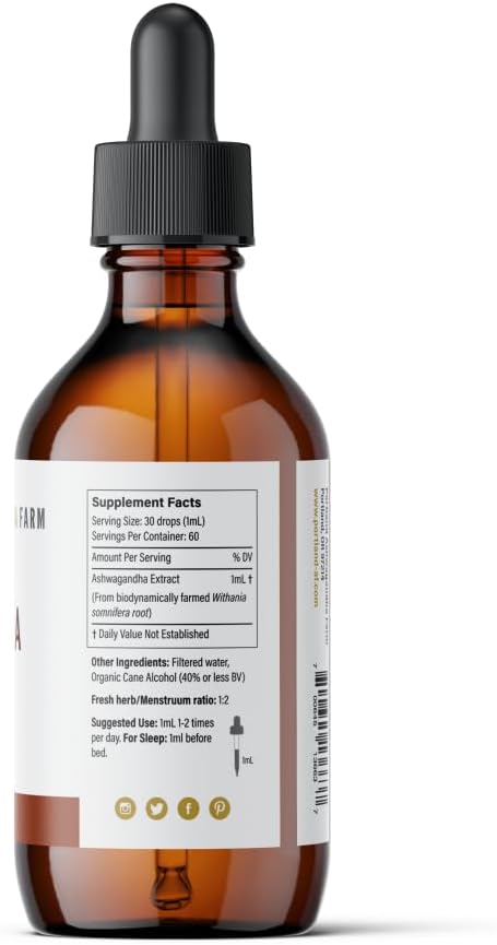 Organic 2oz Ashwagandha Spagyric Tincture - Fresh and Natural