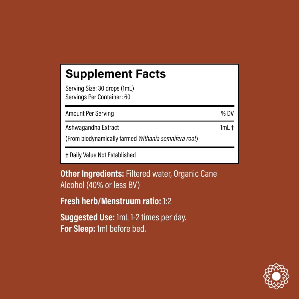 Organic 2oz Ashwagandha Spagyric Tincture - Fresh and Natural