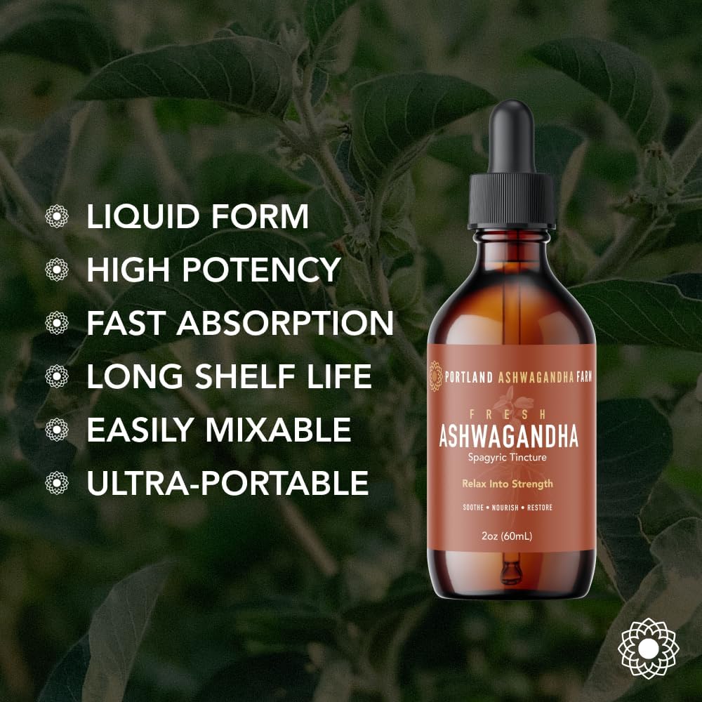 Organic 2oz Ashwagandha Spagyric Tincture - Fresh and Natural