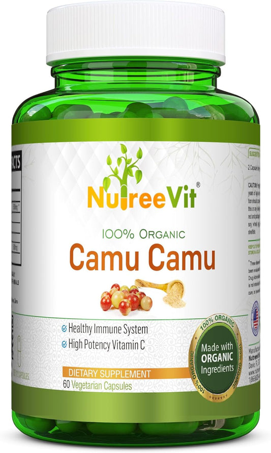 Organic 500mg Camu Camu Capsules - High in Vitamin C and Nutrients (90 Count)