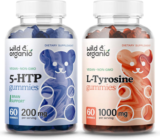 Organic 5HTP and L-Tyrosine Gummies - 60 Count, Wildcrafted Formula