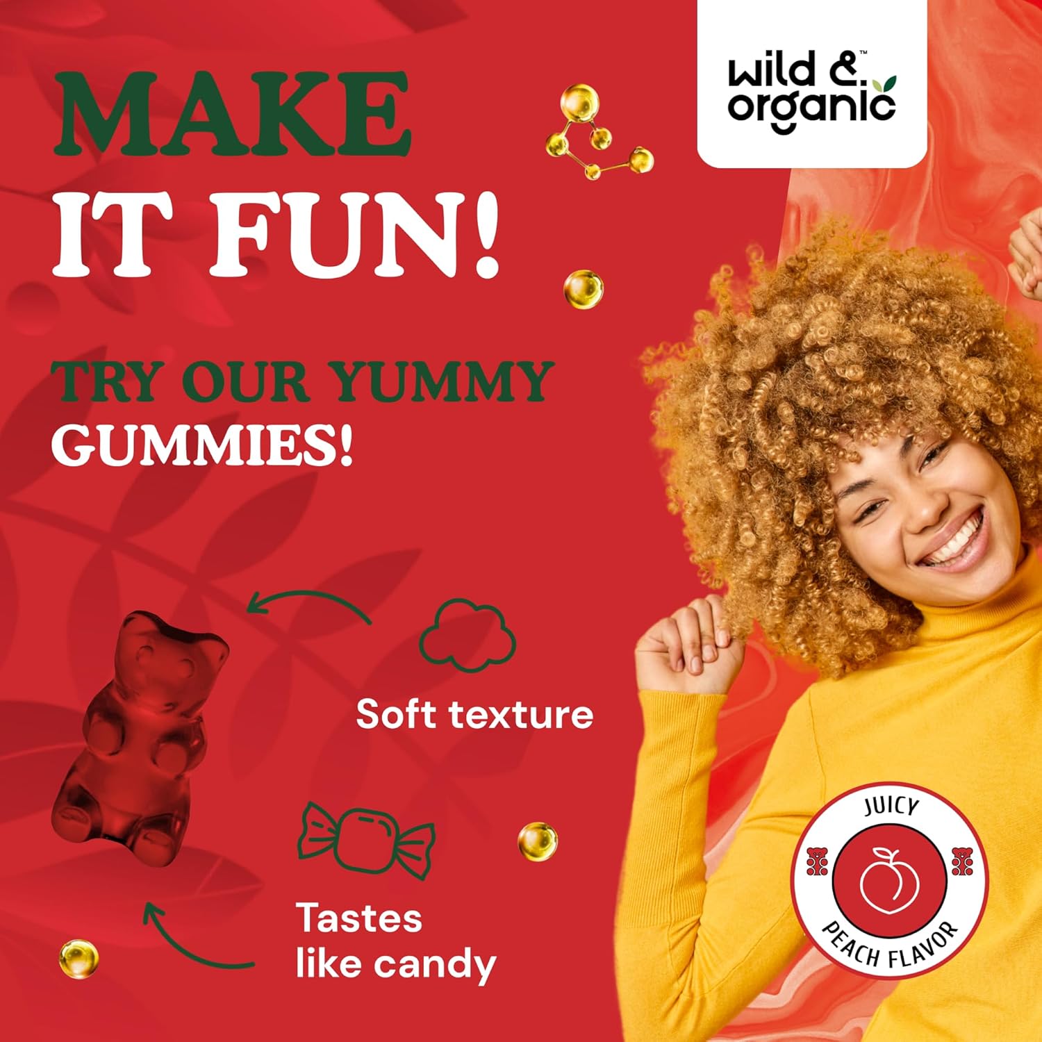 Organic 5HTP and L-Tyrosine Gummies - 60 Count, Wildcrafted Formula