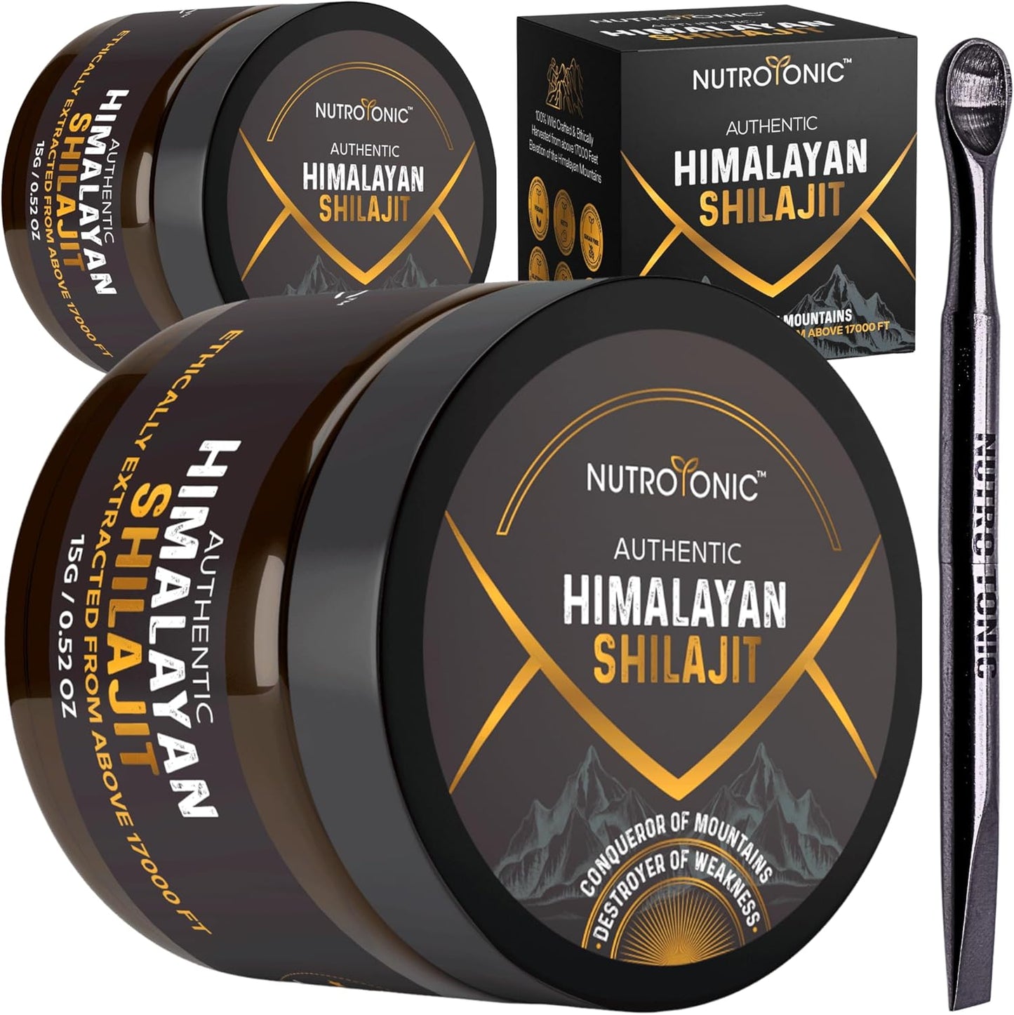 Organic 60-Day Sun-Dried Himalayan SHILAJIT Resin by NutroTonic LLC - Potent Source of Fulvic and Humic Acid - Lab Tested for Safety