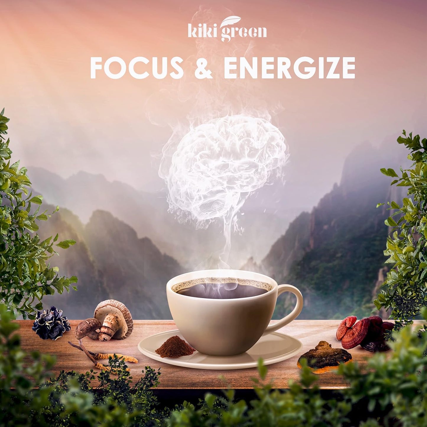 Organic 8 Mushroom Powder Blend - Lion's Mane, Reishi, Chaga, Cordyceps - 8 oz Supplement for Focus and Energy - Add to Coffee and Smoothies