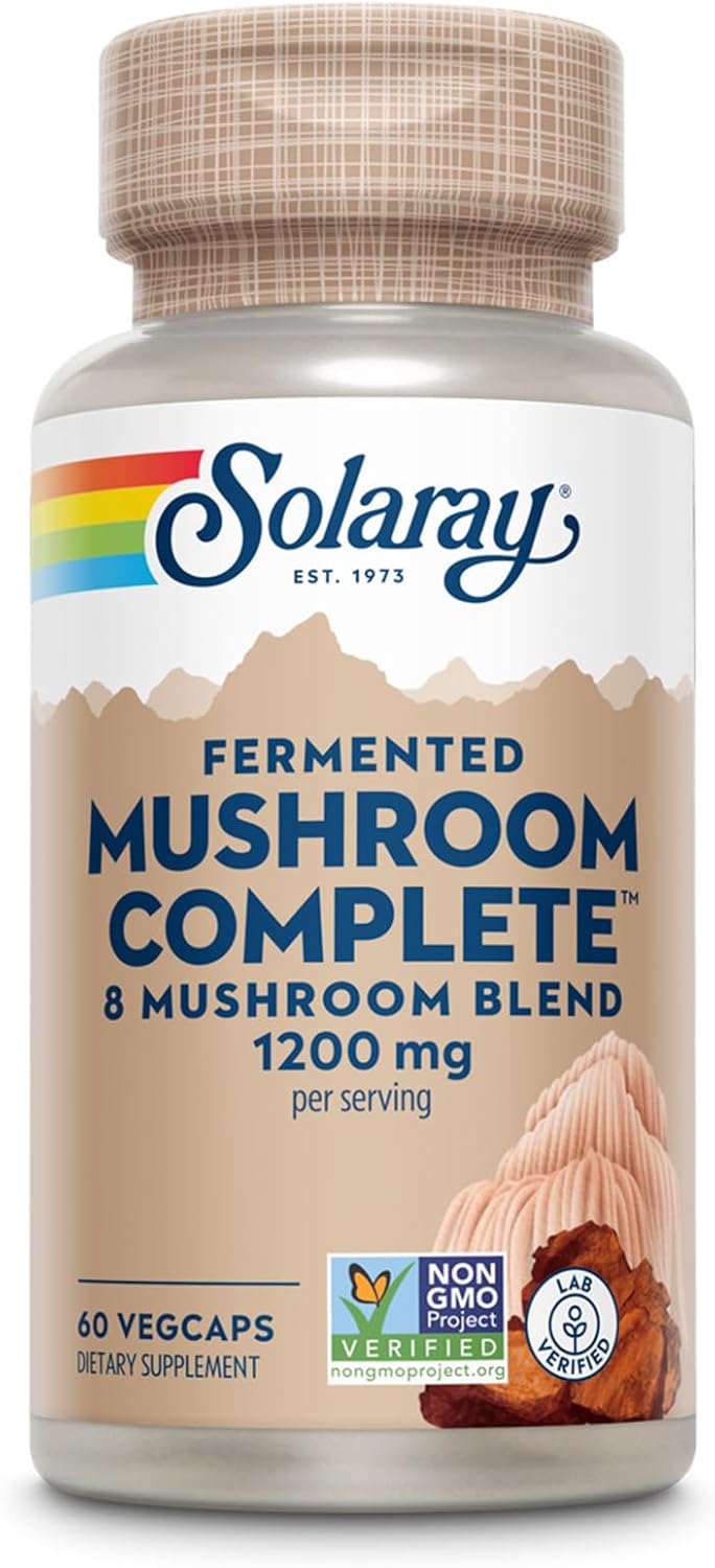 Organic 8 Mushroom Supplement Capsules - Fermented Chaga, Reishi, Shiitake, Cordyceps, Turkey Tail, Lions Mane - Non-GMO, 30 Servings