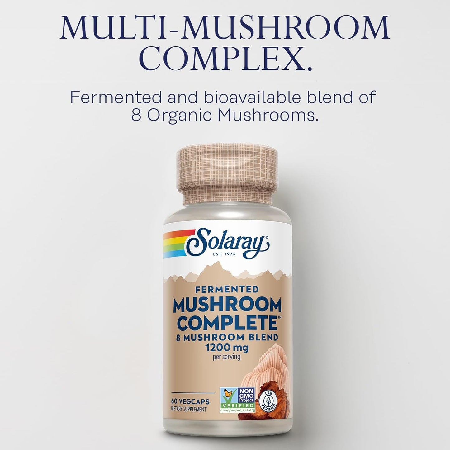 Organic 8 Mushroom Supplement Capsules - Fermented Chaga, Reishi, Shiitake, Cordyceps, Turkey Tail, Lions Mane - Non-GMO, 30 Servings