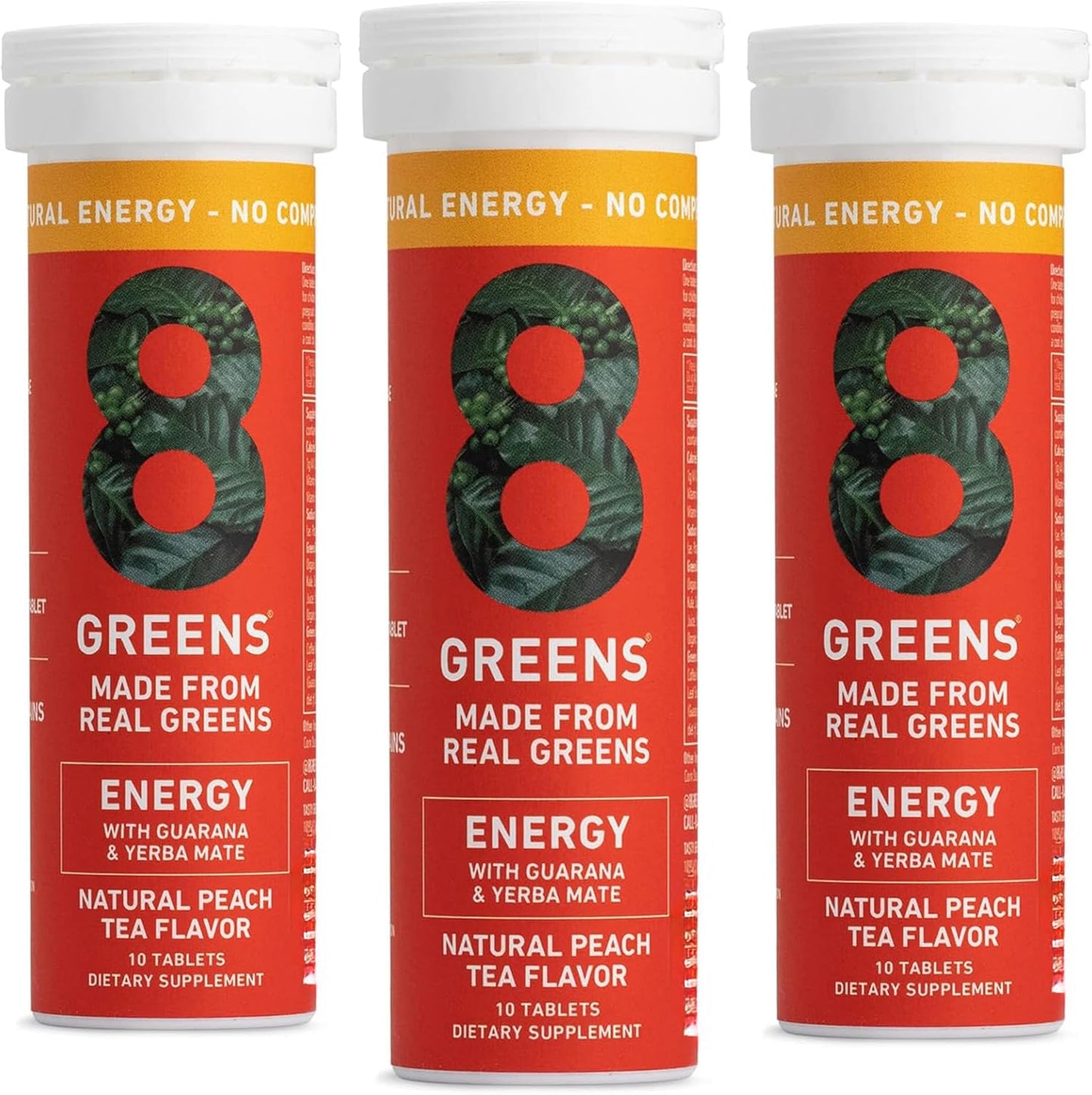 Organic 8Greens Supergreens Tablets for Daily Energy, Metabolism, Immunity & Focus - 30 Servings of Super Greens Powder Tablet with Aloe Vera, Spirulina, Chlorella