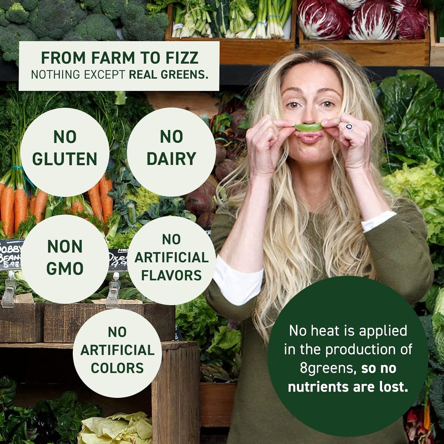 Organic 8Greens Supergreens Tablets for Daily Energy, Metabolism, Immunity & Focus - 30 Servings of Super Greens Powder Tablet with Aloe Vera, Spirulina, Chlorella