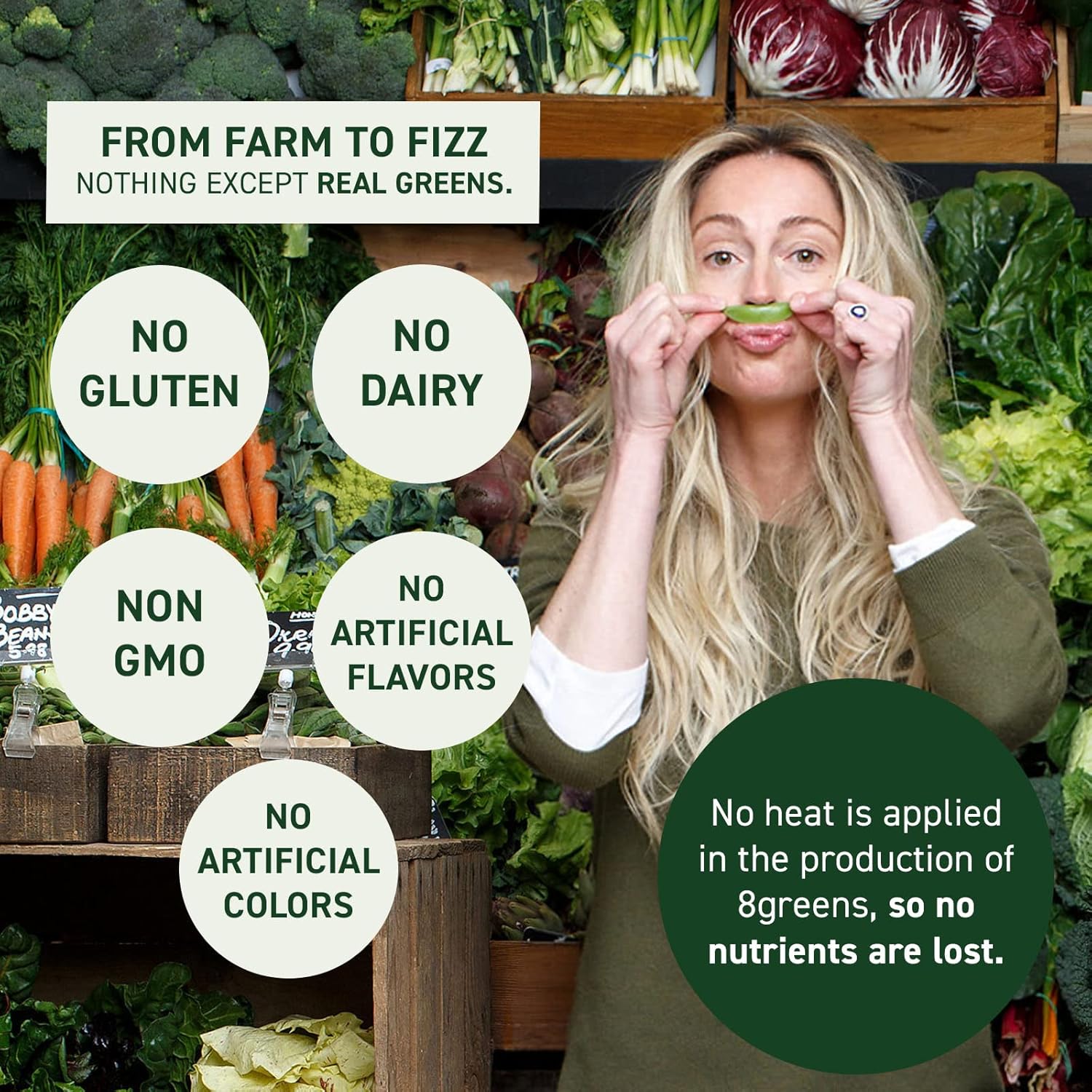 Organic 8Greens Supergreens Tablets for Daily Energy, Metabolism, Immunity & Focus - 30 Servings of Super Greens Powder Tablet with Aloe Vera, Spirulina, Chlorella